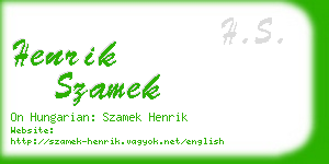 henrik szamek business card